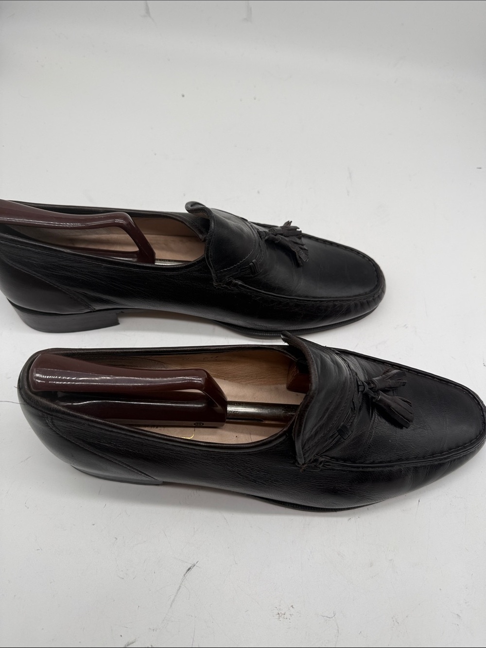 Bally Black Leather Tassel Loafers